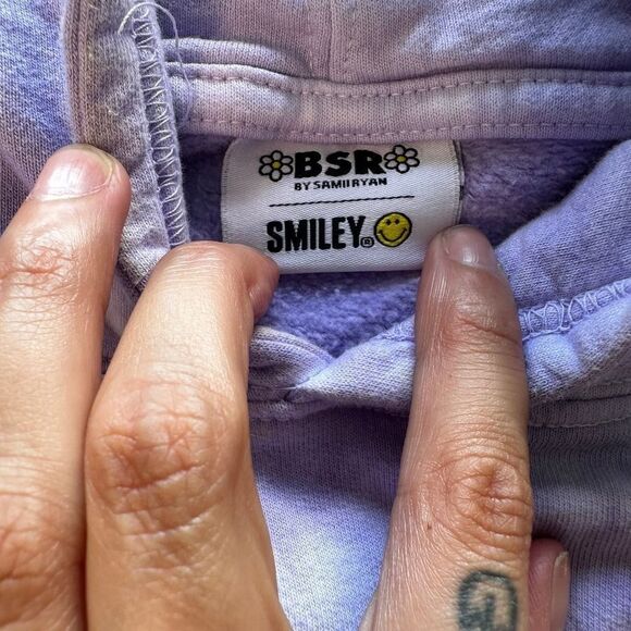 BSR By Samii Ryan Smiley Purple Tie Dyed Oversized Sweater Hoodie- M - Picture 3 of 8